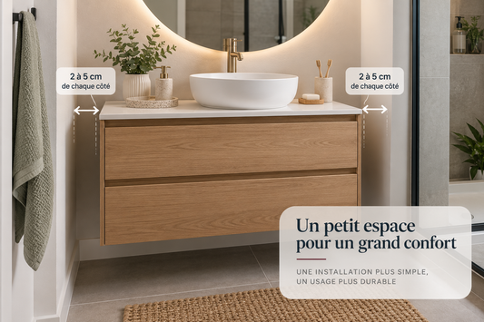 Pourquoi faut-il laisser quelques centimètres entre un meuble de salle de bain et le mur ?