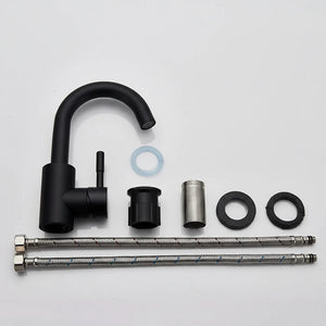 Robinet mitigeur lavabo col de cygne inox brossé 28 cm CYGA