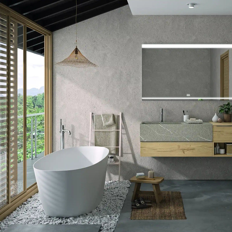 Baignoire îlot design ovale LYMPE blanche ou noir