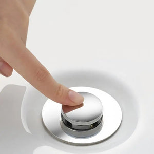 Bonde de Lavabo Clic-Clac avec Trop-Plein, Chromée et Panier Amovible