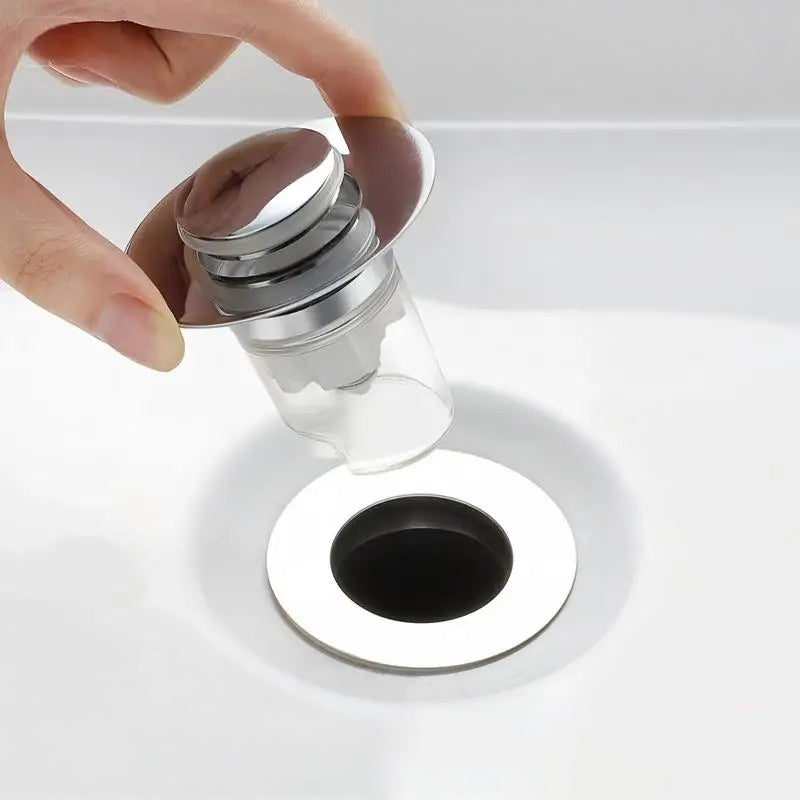 Bonde de Lavabo Clic-Clac avec Trop-Plein, Chromée et Panier Amovible
