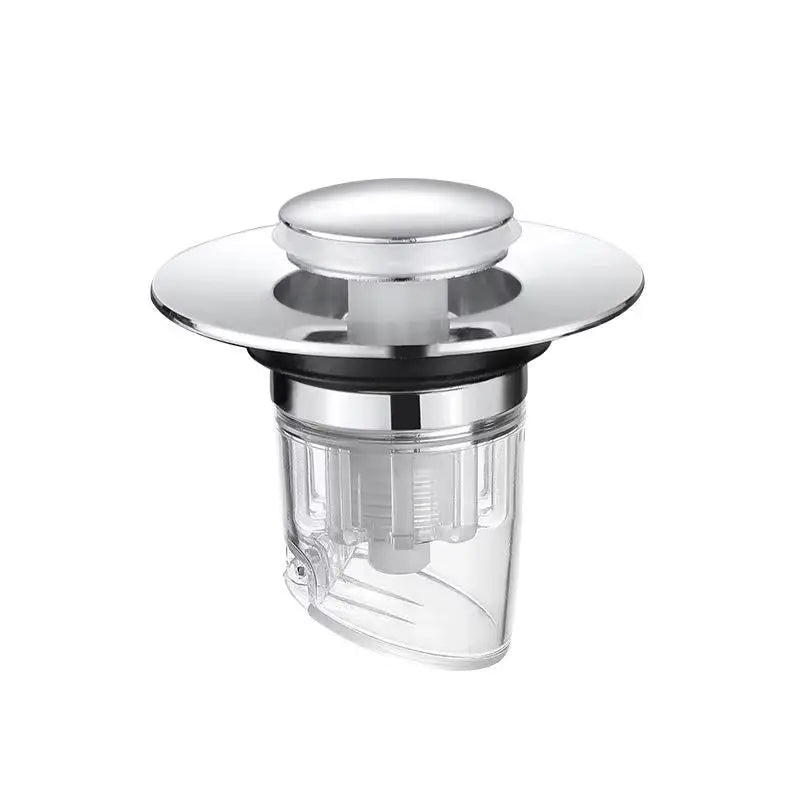 Bonde de Lavabo Clic-Clac avec Trop-Plein, Chromée et Panier Amovible