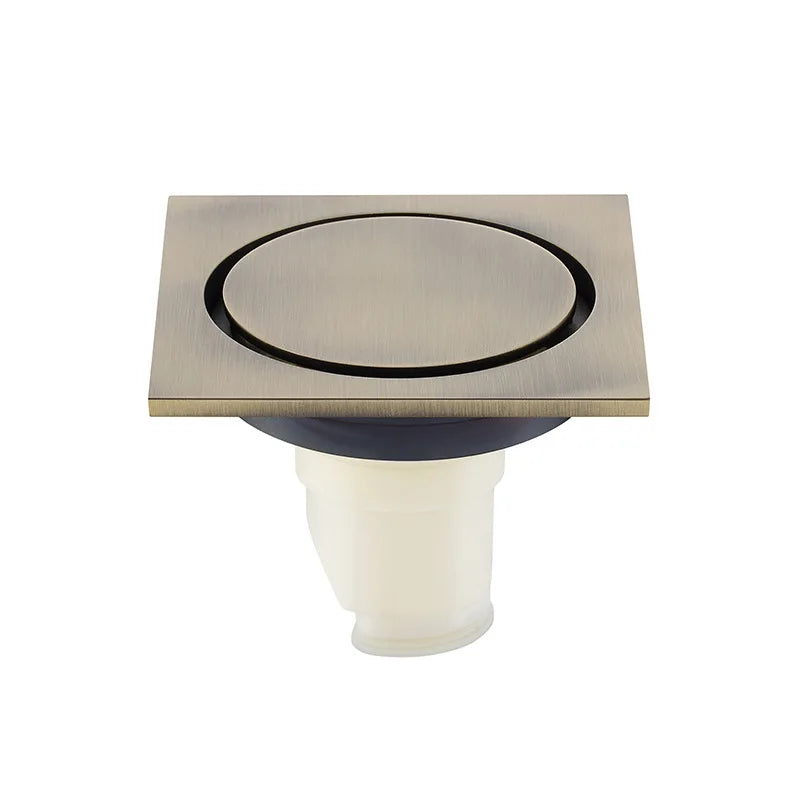 Bonde de douche en laiton, finition bronze antique
