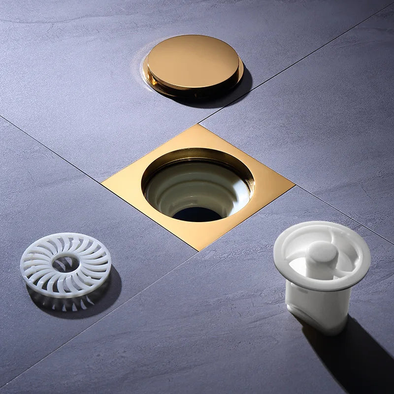 Bonde de douche en laiton, finition chrome