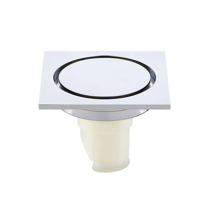 Bonde de douche en laiton, finition chrome