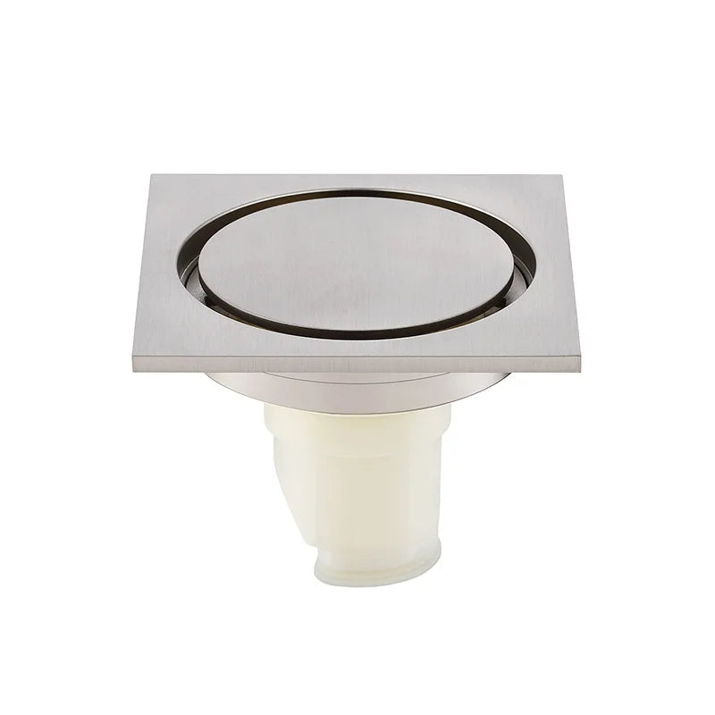 Bonde de douche en laiton, nickel brossé