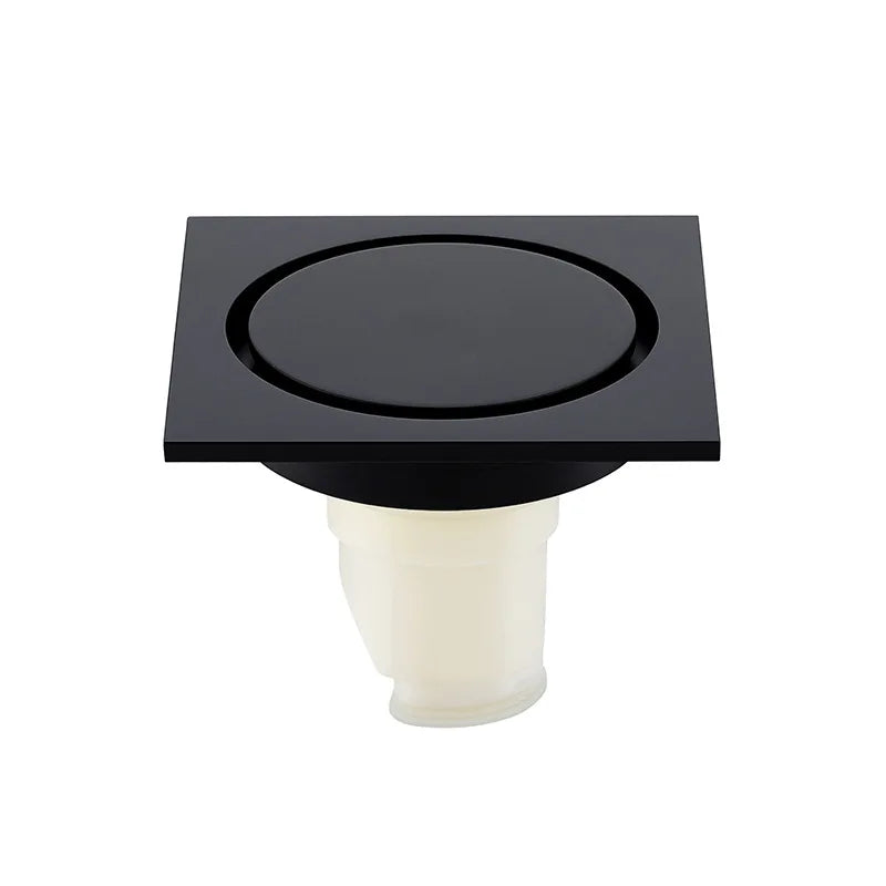 Bonde de douche en laiton, finition noire