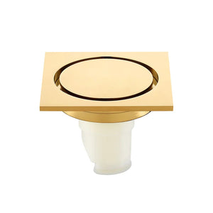Bonde de douche en laiton, finition or brillant
