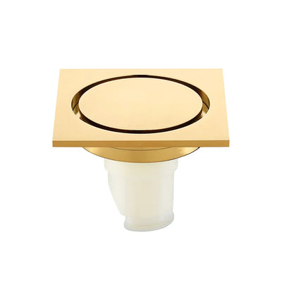 Bonde de douche en laiton, finition or brillant