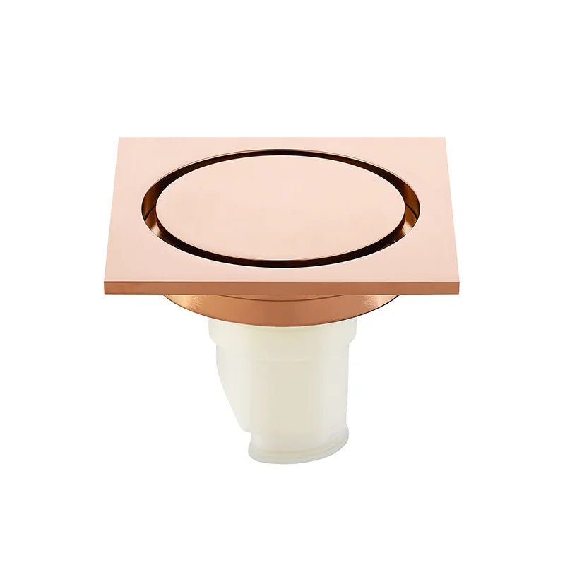 Bonde de douche en laiton, finition or rose