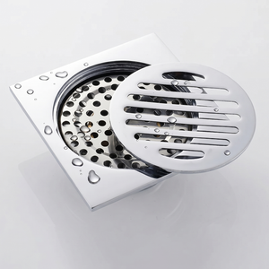 Bonde de douche carré, chrome 10cm