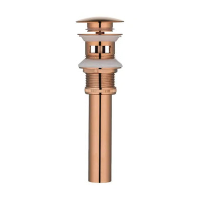 Bonde évier clic-clac universelle or rose avec trop plein 20cm