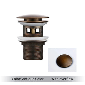 Bonde lavabo clic-clac avec trop-plein antique 40mm