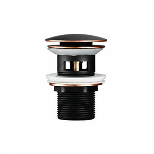 Bonde lavabo clic-clac avec trop-plein noir et or rose 40mm