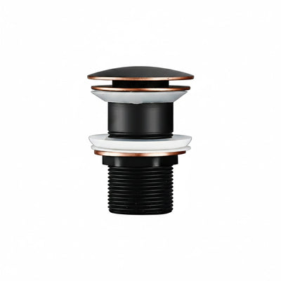 Bonde lavabo sans trop-plein noir et or rose 40mm