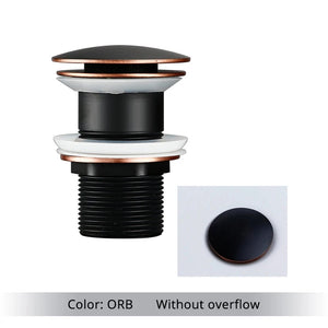Bonde lavabo sans trop-plein noir et or rose 40mm