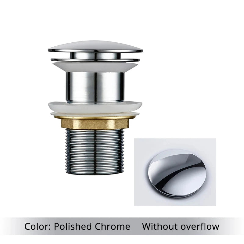 Bonde lavabo clic-clac sans trop-plein chrome 40mm