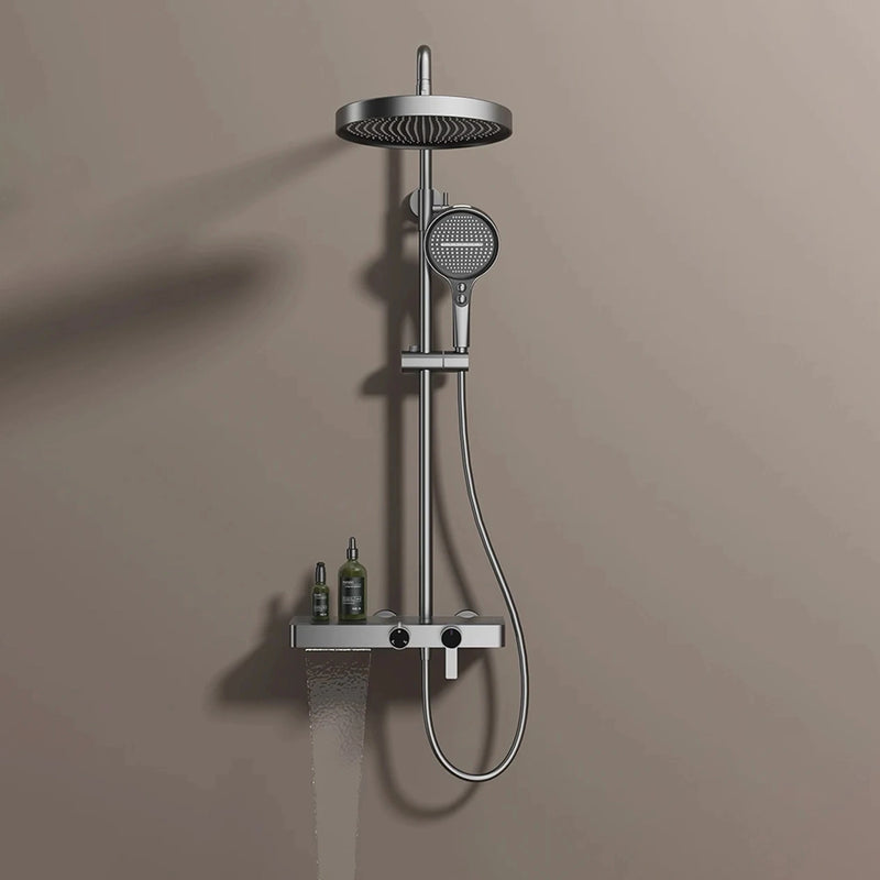 Colonne de douche, avec mitigeur mécanique, 3 voies, Gris foncé ROBUSTI