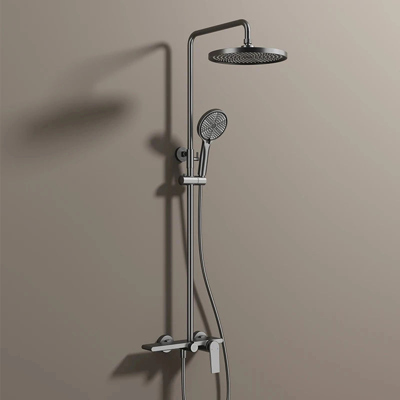 Colonne de douche ou bain douche, avec mitigeur mécanique, 3 voies, gris foncé RIVIERAS