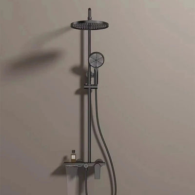 Colonne de douche ou bain douche, avec mitigeur mécanique, 3 voies, noir mat RIVIERAS