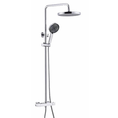 Colonne de douche carré avec mitigeur mécanique, 2 voies, chrome SERENYS