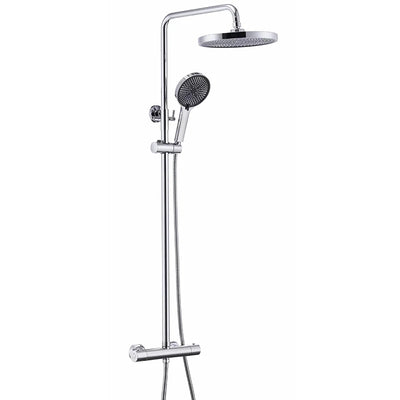 Colonne de douche ronde avec mitigeur mécanique, 2 voies, chrome SERENYS