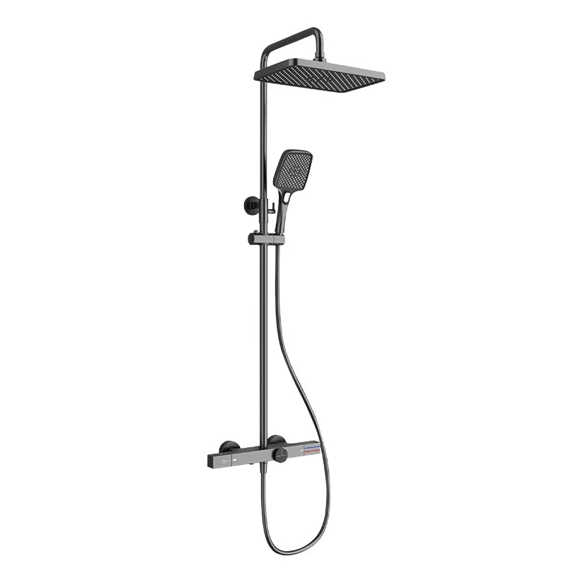 Colonne de douche thermostatique avec mitigeur mécanique, 3 voies, gris foncé ARCOS