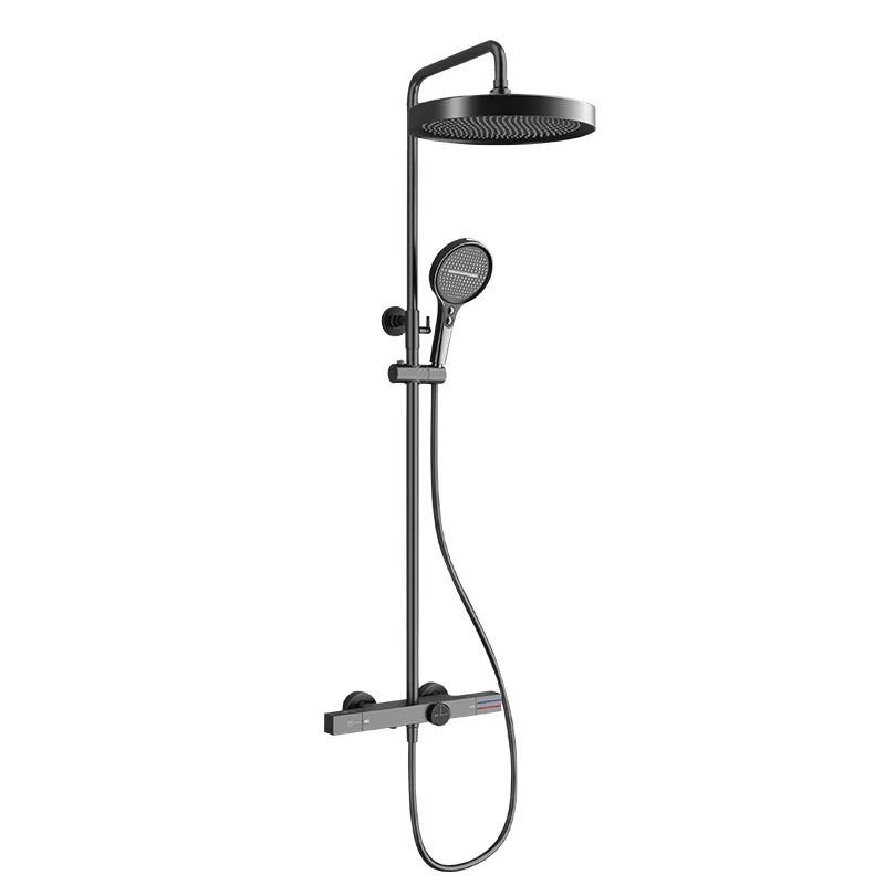 Colonne de douche thermostatique avec mitigeur mécanique, 3 voies, gris foncé ARCOS