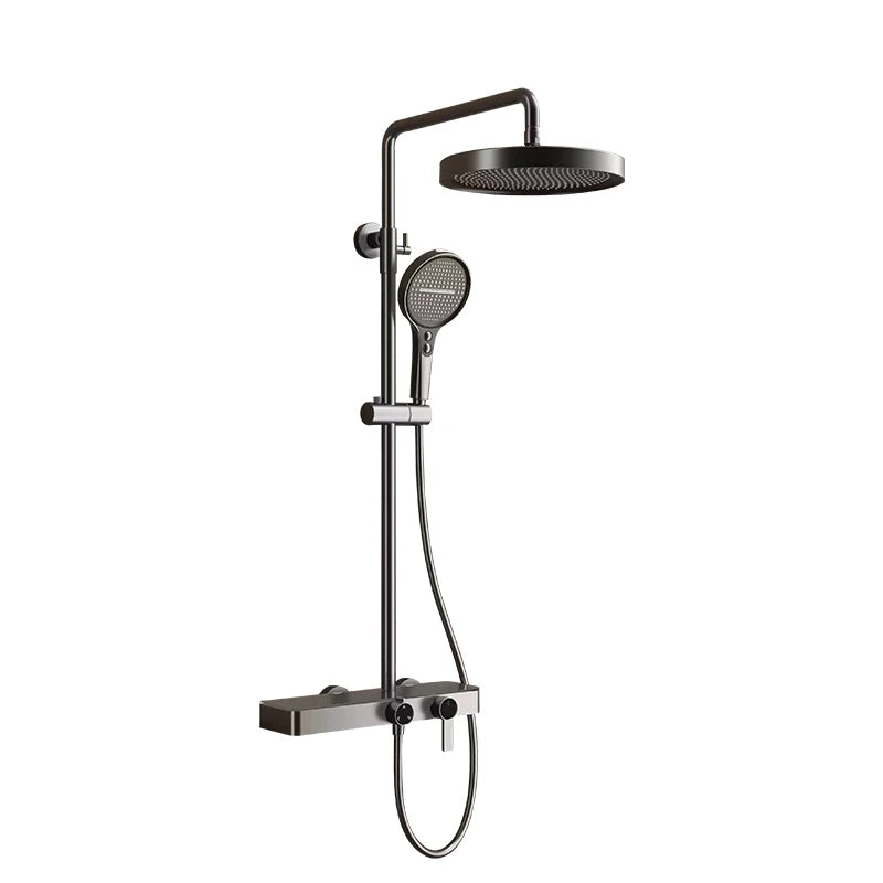 Colonne de douche, avec mitigeur mécanique, 3 voies, Gris foncé ROBUSTI