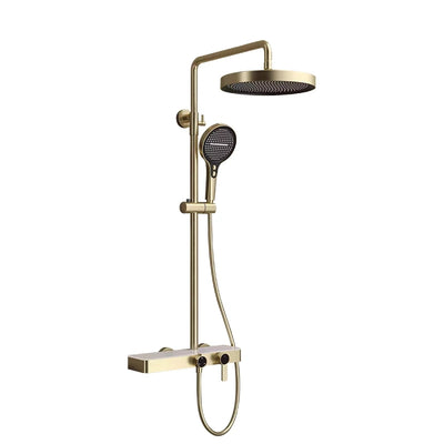 Colonne de douche, avec mitigeur mécanique, 3 voies, Or brossé ROBUSTI