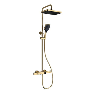 Colonne de douche thermostatique avec mitigeur mécanique, 3 voies, or brossé ARCOS