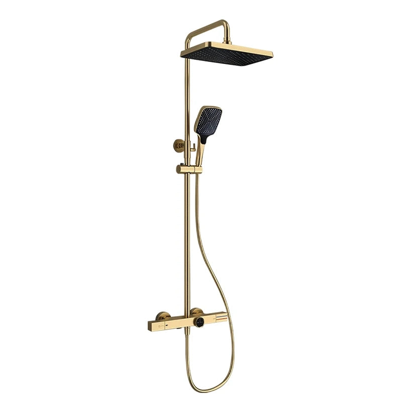 Colonne de douche thermostatique avec mitigeur mécanique, 3 voies, or brossé ARCOS