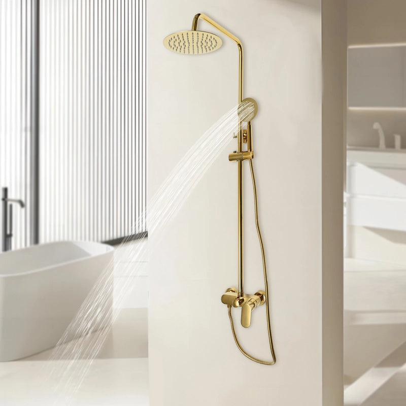 Colonne de douche thermostatique, 2 voies, or RONDI