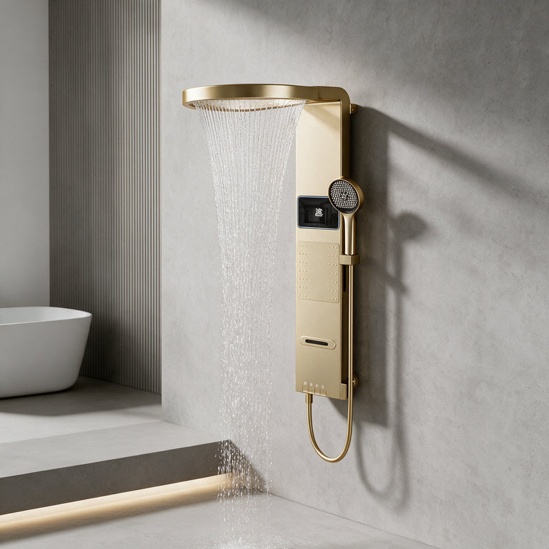 Suivez la température de l’eau directement sur le panneau de douche
