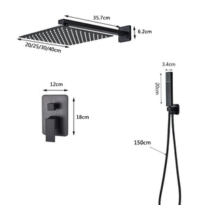 Colonne de douche mitigeur à encastrer LUVI noir mat 4 tailles
