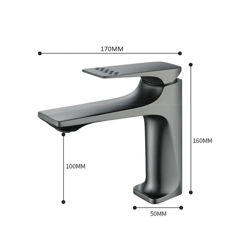 Robinet lavabo moderne noir mat 16cm IROX