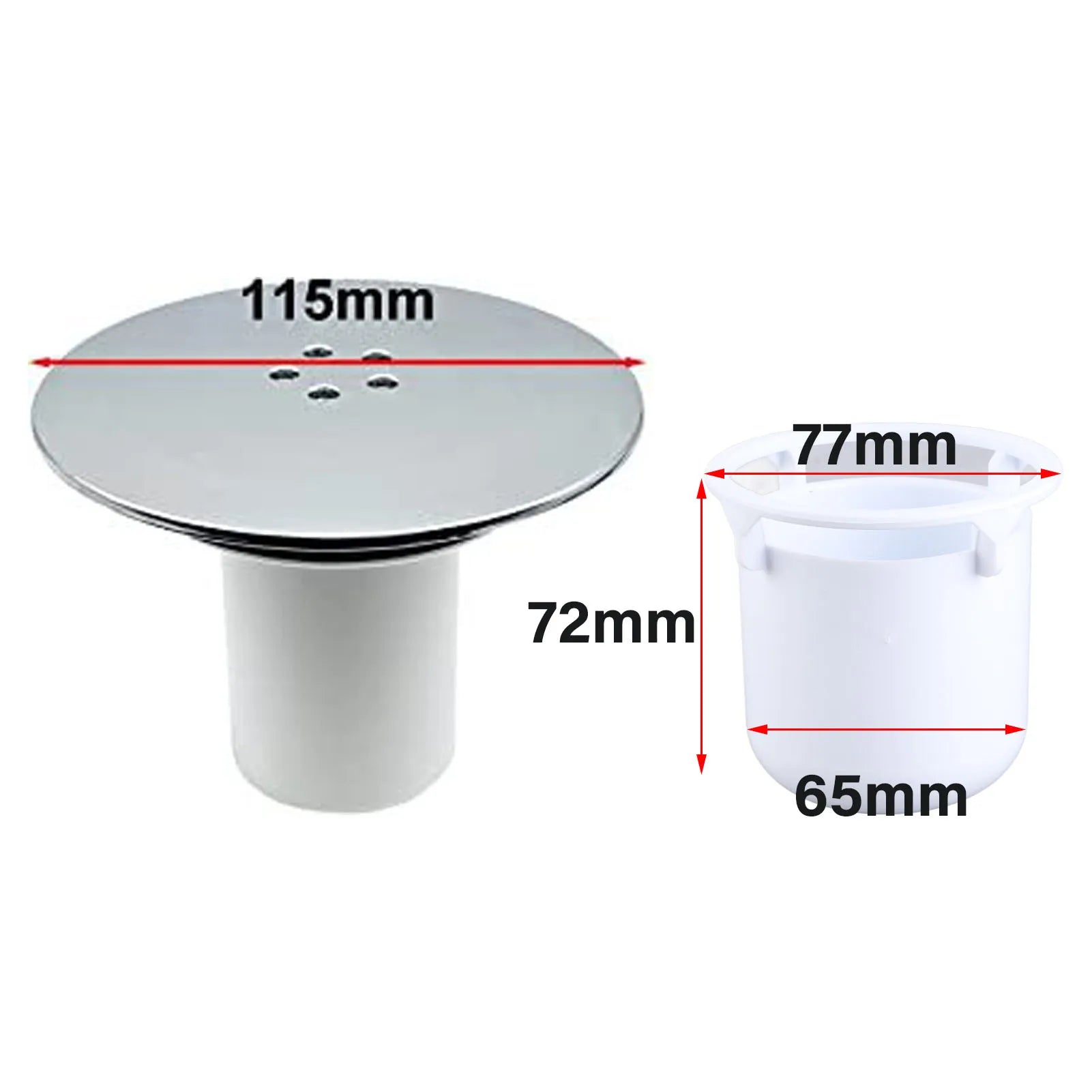 Bonde de Douche 90mm, couvercle de siphon