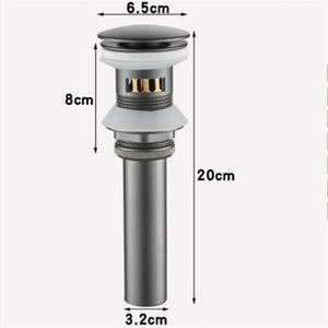 Bonde lavabo clic-clac universelle chrome avec trop plein 20cm