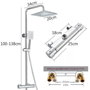 Colonne de douche thermostatique chrome NUCE