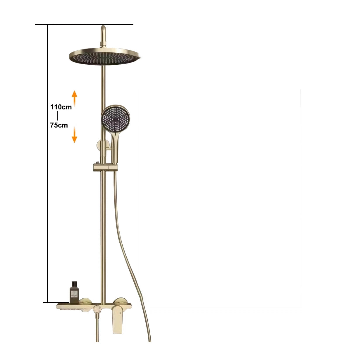 Colonne de douche ou bain douche, avec mitigeur mécanique, 3 voies, noir mat RIVIERAS