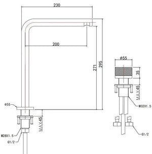 Mitigeur lavabo 2 trous, 2 hauteurs or rose NEO