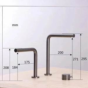 Mitigeur lavabo 2 trous, 2 hauteurs or rose NEO