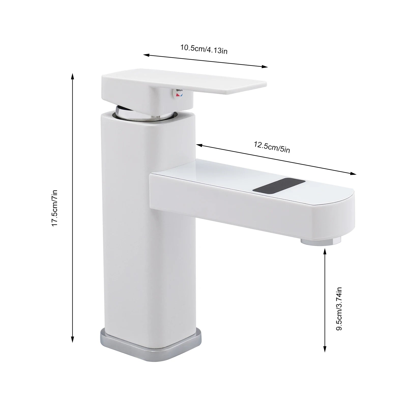 Robinet Lavabo Moderne Avec Ecran LED Noir/Blanc PLAYER