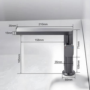 Robinet lavabo, bec rotatif, gris métal BRILO