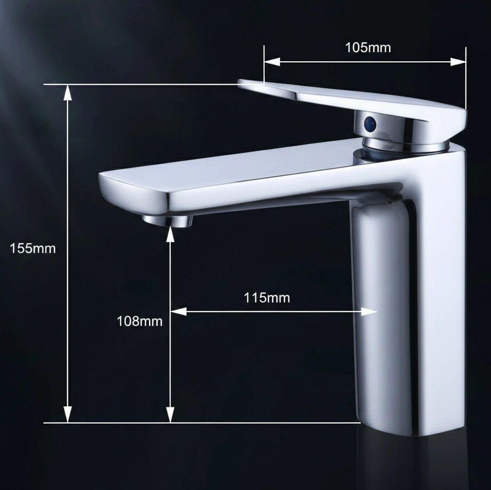 Mitigeur lavabo chromé design LINEA 15,5cm