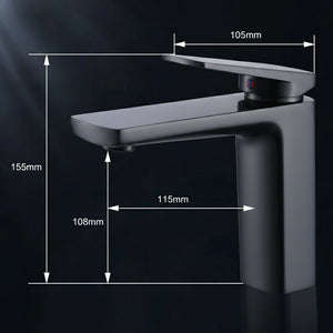 Mitigeur lavabo gris métallisé design LINEA 15,5cm