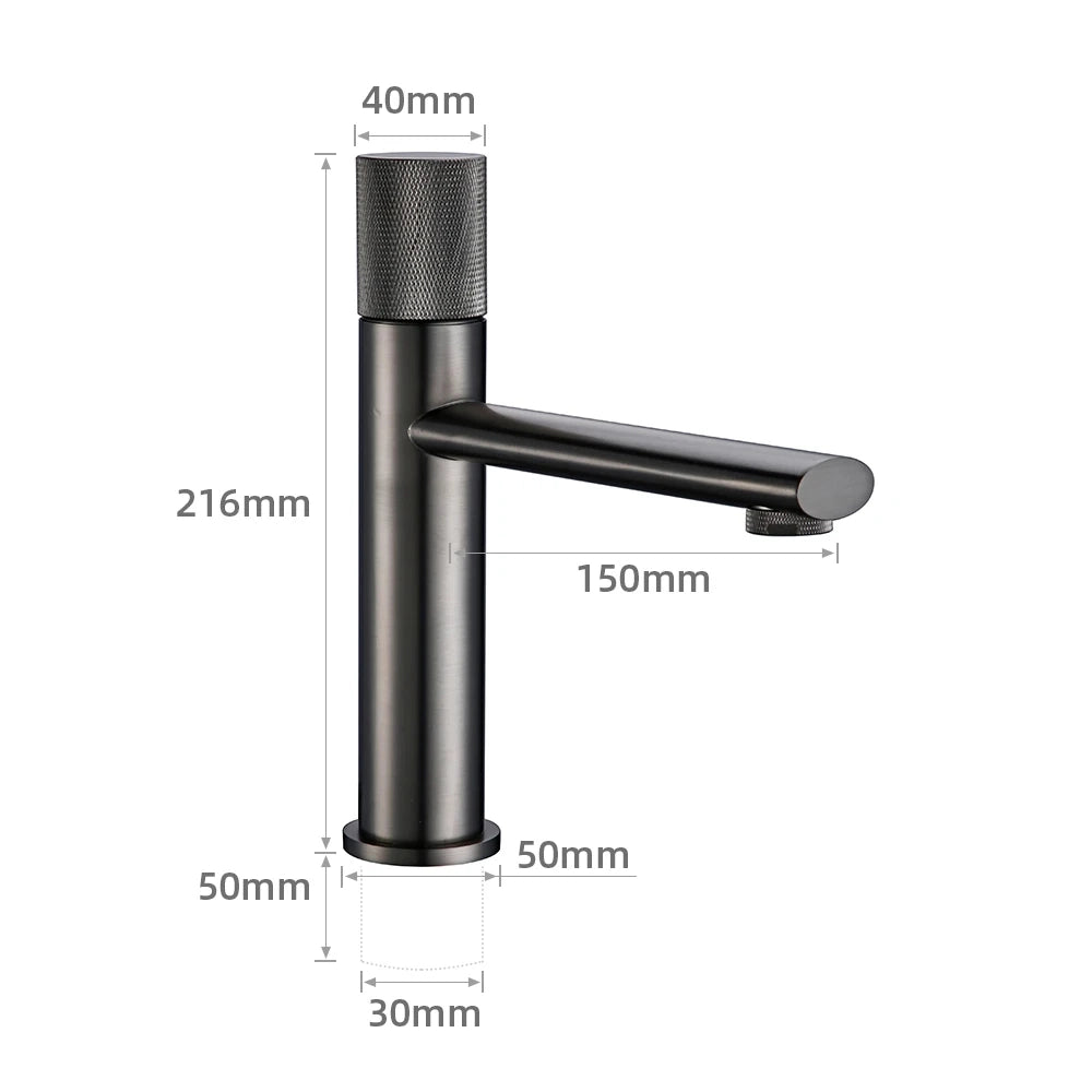 Robinet mitigeur lavabo gris métallisé MOLETO, 2 tailles
