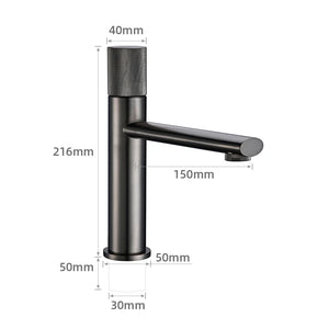 Robinet mitigeur lavabo gris métallisé MOLETO, 2 tailles