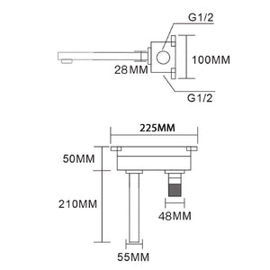 Robinet mitigeur lavabo encastré chrome LUXO