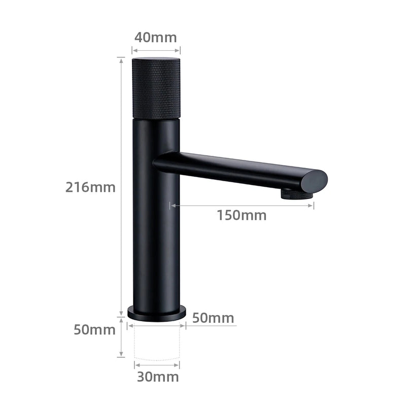 Robinet mitigeur lavabo noir MOLETO, 2 tailles
